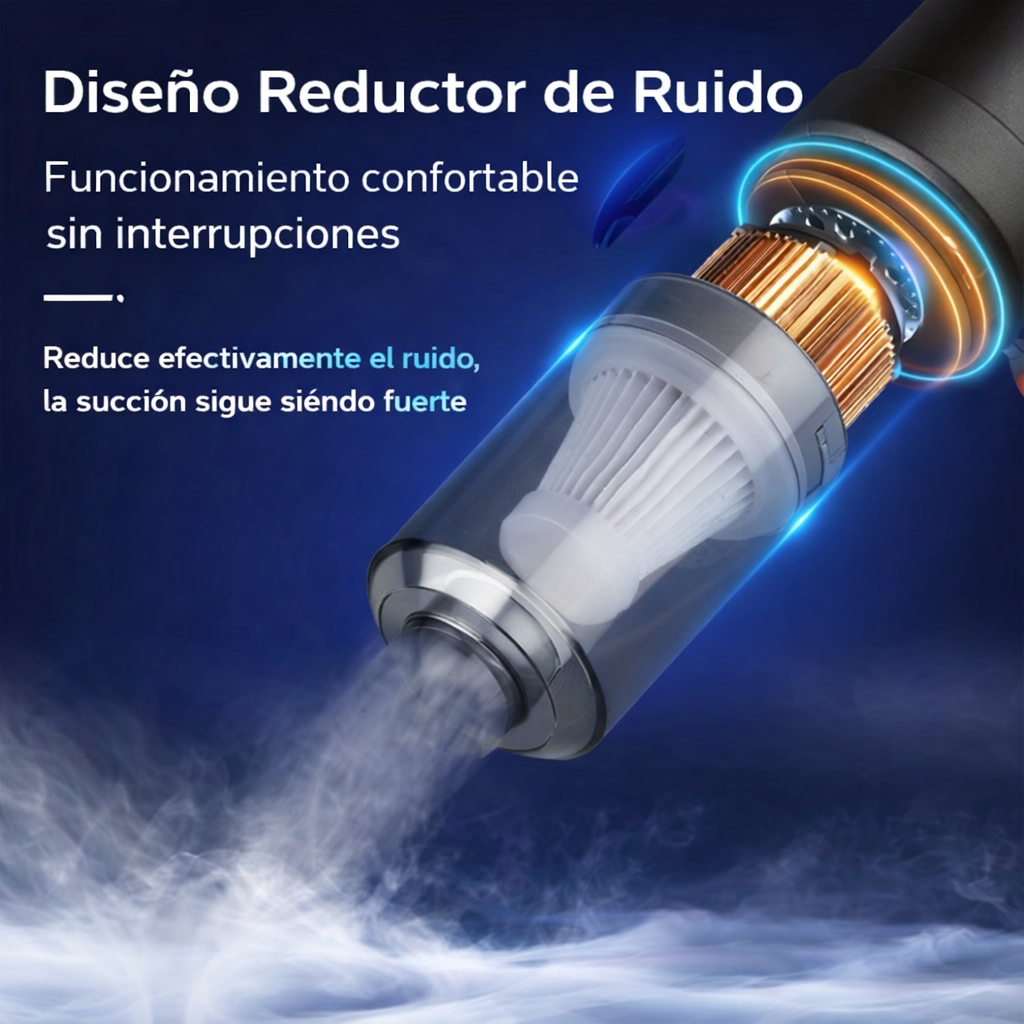 AutoClean Pro 2 en 1 – Limpiador Portátil para Auto Aspirado y soplado potente con carga inalámbrica integrada.